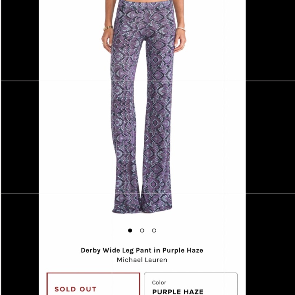 Michael Lauren derby flare pants purple size small